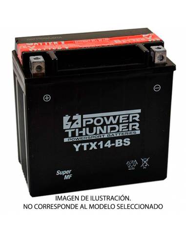 Batería Power Thunder AGM PTX14AH-BS 12V 12Ah